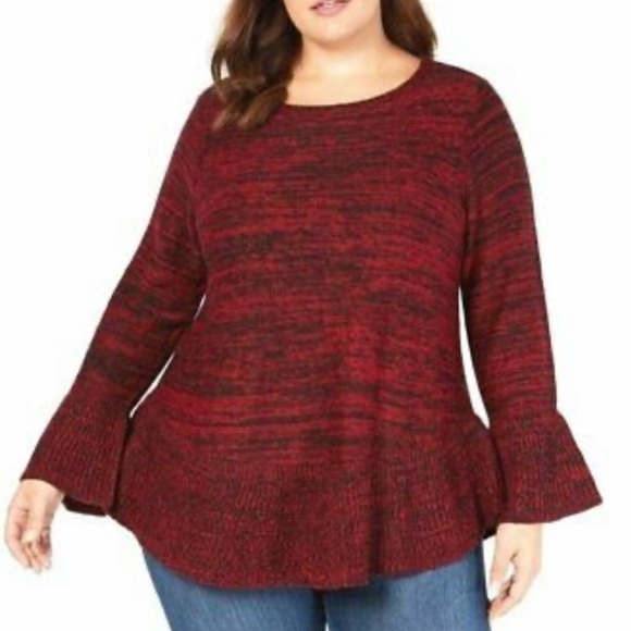Style & Co black and red ruffle sweater, NWT 3X - Picture 1 of 8